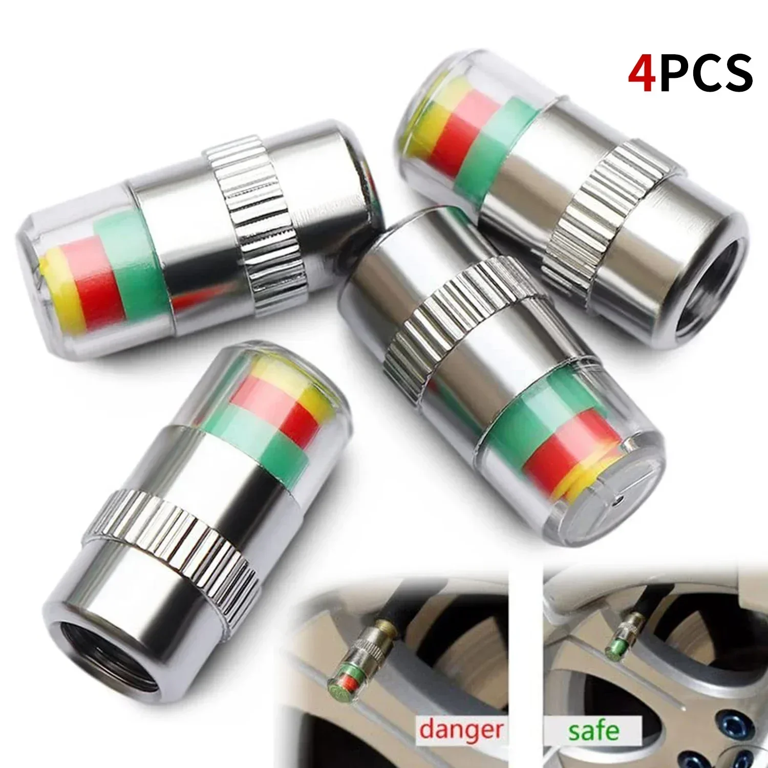 4/8PCS Car Tire Valve Caps wit – обзор и цена Tire Pressure Monitor