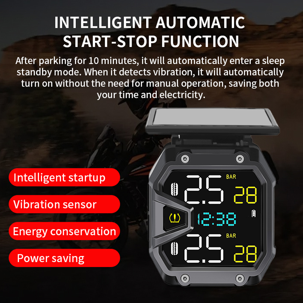 Motorcycle TPMS Solar Power Bi – обзор и цена Tire Pressure Monitor