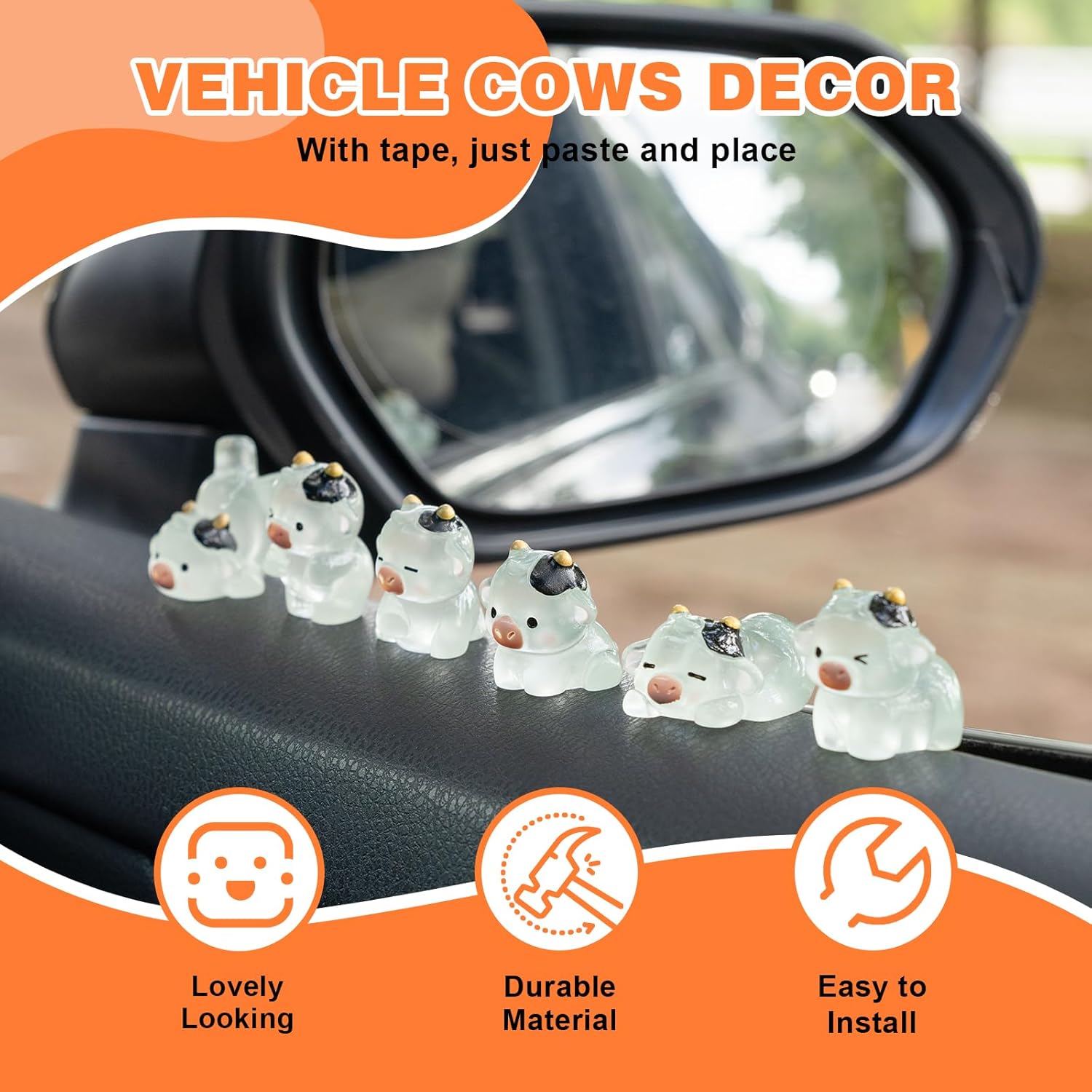 Luminous Cow Car Dashboard Dec – обзор и цена Car Accessories Rear